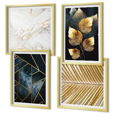 Wanddeko-Set mit modernen Pflanzenmotiven