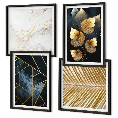 Wanddeko-Set mit modernen Pflanzenmotiven