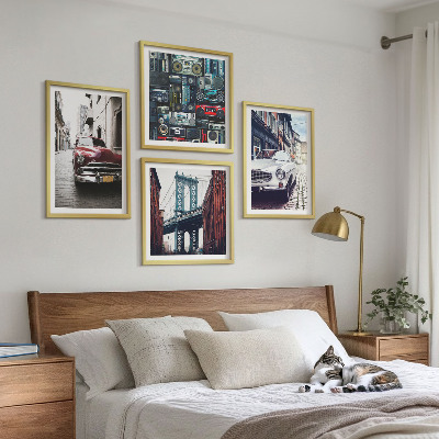 Polyptychon mit rahmen Old Cars Brooklyn Retro-Audio
