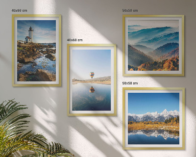 Wanddeko-set Ausblicke auf die Natur, Leuchtturm, Berge