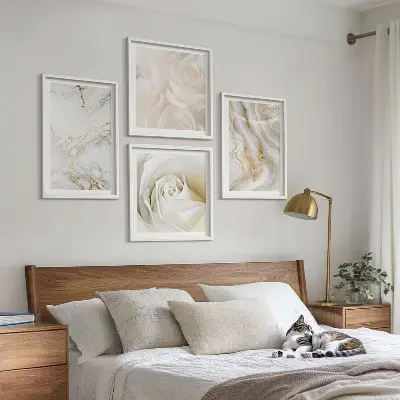 Polyptychon mit Rahmen elegantes Marmormuster