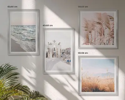 Wanddeko-Set mit Motiven von Pflanzen, Meereswellen, Aussichten und Häusern
