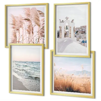 Wanddeko-Set mit Motiven von Pflanzen, Meereswellen, Aussichten und Häusern