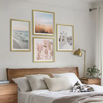 Wanddeko-Set mit Motiven von Pflanzen, Meereswellen, Aussichten und Häusern