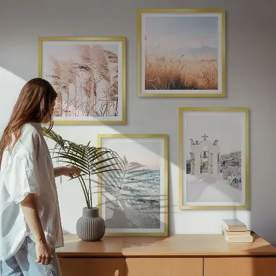 Wanddeko-Set mit Motiven von Pflanzen, Meereswellen, Aussichten und Häusern