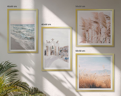 Wanddeko-set Pflanzen, Meereswellen, Aussicht, Häuser