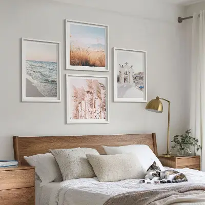 Wanddeko-Set mit Motiven von Pflanzen, Meereswellen, Aussichten und Häusern