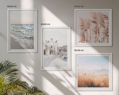 Wanddeko-set Pflanzen, Meereswellen, Aussicht, Häuser