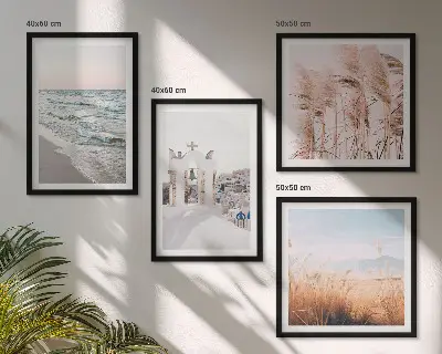 Wanddeko-Set mit Motiven von Pflanzen, Meereswellen, Aussichten und Häusern