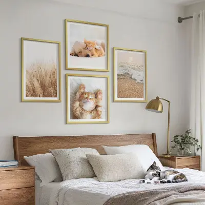 Wanddeko-Set mit niedlichen Tieren wie Katzen, Hunden und Strandmotiven