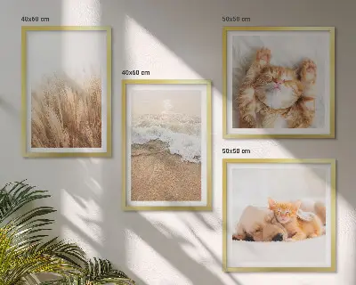 Wanddeko-Set mit niedlichen Tieren wie Katzen, Hunden und Strandmotiven
