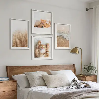Wanddeko-Set mit niedlichen Tieren wie Katzen, Hunden und Strandmotiven