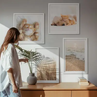 Wanddeko-Set mit niedlichen Tieren wie Katzen, Hunden und Strandmotiven