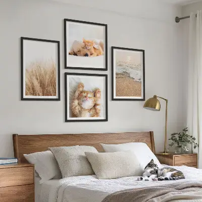 Wanddeko-Set mit niedlichen Tieren wie Katzen, Hunden und Strandmotiven