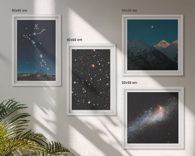 Polyptychon mit rahmen Kosmische Landschaften der Fische-Berge