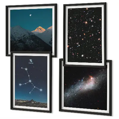 Jungfrau-Galaxie-Universum als Polyptychon mit Rahmen