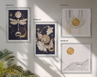 Polyptychon mit rahmen Naturmotive mit dem Mond