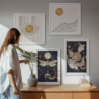 Polyptychon mit rahmen Naturmotive mit dem Mond