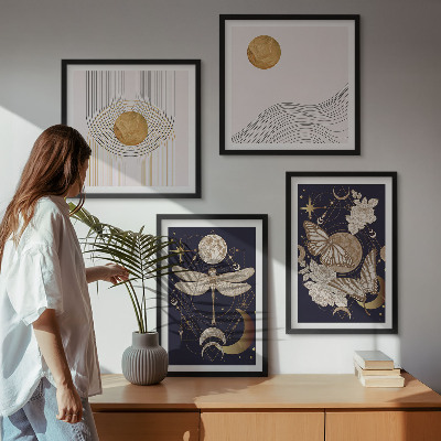 Polyptychon mit rahmen Naturmotive mit dem Mond