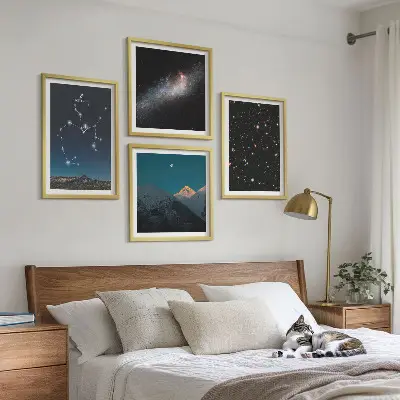 Wanddeko-Set mit Galaxien, Sternbildern und Weltraummotiven des Schützen