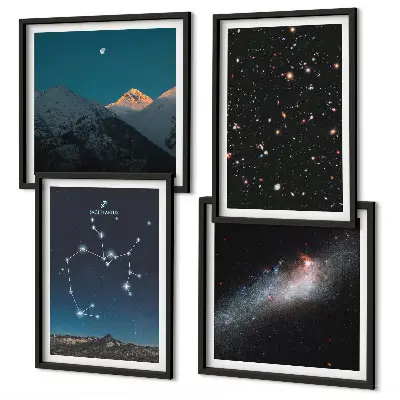 Wanddeko-Set mit Galaxien, Sternbildern und Weltraummotiven des Schützen