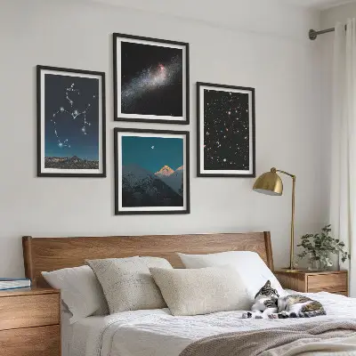 Wanddeko-Set mit Galaxien, Sternbildern und Weltraummotiven des Schützen