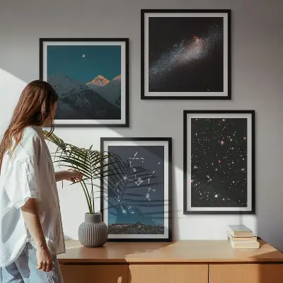 Wanddeko-Set mit Galaxien, Sternbildern und Weltraummotiven des Schützen
