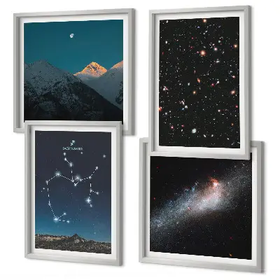 Wanddeko-Set mit Galaxien, Sternbildern und Weltraummotiven des Schützen