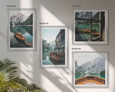 Wanddekoration Set Motiv Haus am Gebirgssee