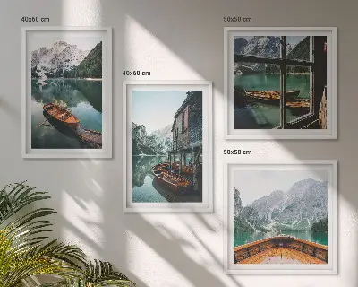 Wanddekoration Set Motiv Haus am Gebirgssee