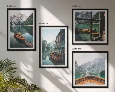 Wanddekoration Set Motiv Haus am Gebirgssee
