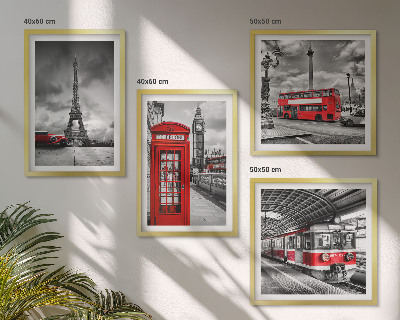 Wanddeko-set Ikonische Städte London Paris Eisenbahn
