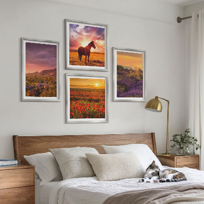 Wanddeko-set Berglandschaft Rosslavendel