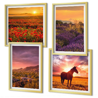 Wanddeko-set Berglandschaft Rosslavendel