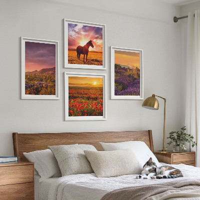 Wanddeko-set Berglandschaft Rosslavendel