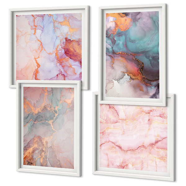 Wanddeko-set Abstrakte Pastellmuster