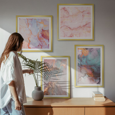 Wanddeko-set Abstrakte Pastellmuster