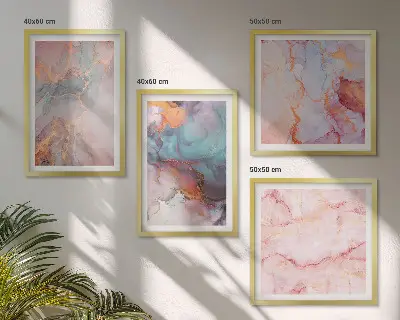 Wanddeko-Set mit abstrakten Pastellmustern