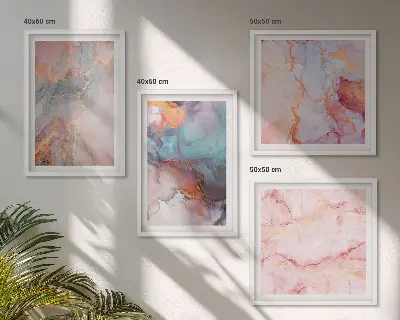 Wanddeko-Set mit abstrakten Pastellmustern