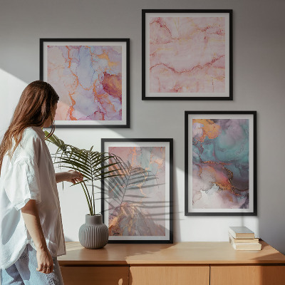 Wanddeko-set Abstrakte Pastellmuster