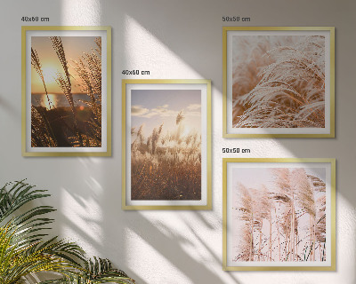 Wanddeko-set Boho-Grasfeld-Sonnenuntergang