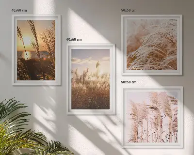 Wanddeko-Set Boho-Grasfeld bei Sonnenuntergang