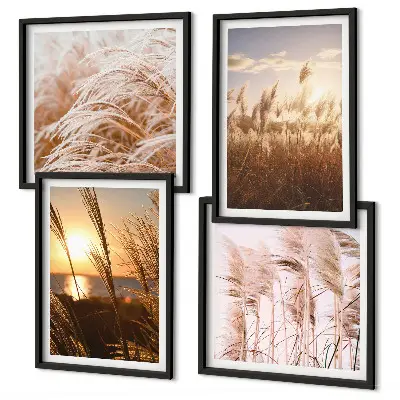 Wanddeko-Set Boho-Grasfeld bei Sonnenuntergang
