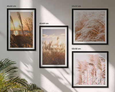 Wanddeko-set Boho-Grasfeld-Sonnenuntergang