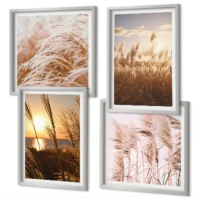 Wanddeko-Set Boho-Grasfeld bei Sonnenuntergang