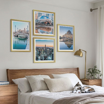Polyptychon mit rahmen Architektur von Städten am Wasser