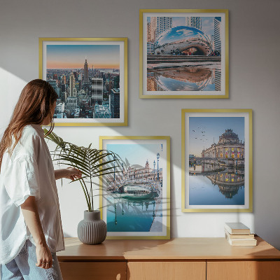 Polyptychon mit rahmen Architektur von Städten am Wasser