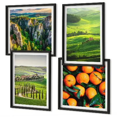 Wanddeko-Set mit italienischer Landschaft und Orangen