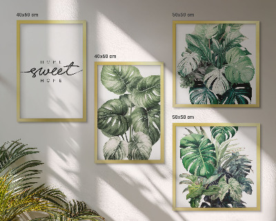 Polyptychon mit rahmen Sweet Home Green Plants