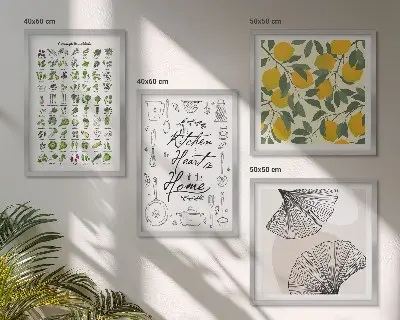 Wanddeko-Set mit Küchenkräutern und Zitronen Motiven